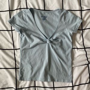 RARE blue brandy Melville tie front top!! 💙💙